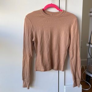 Skims Camel Waffle Long sleeve shirt- M